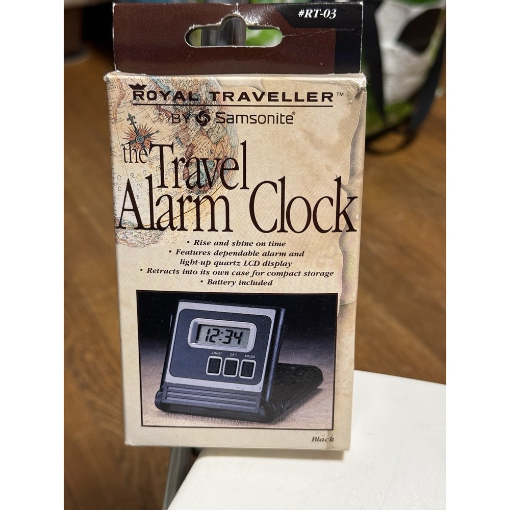 Royal Traveller By Samsonite the Travel Alarm Clock # RT-03 - Inc. Needs Battery